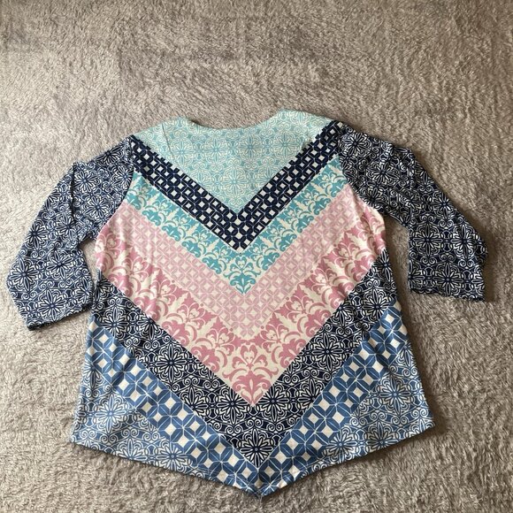 Alfred Dunnar Women's Long Sleeve Multicolored Pullover Blouse Size M - Picture 5 of 5